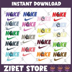 among us svg, 18 colors among us svg, among us logo, among us cricut png clip art, among us swoosh svg, among us digital