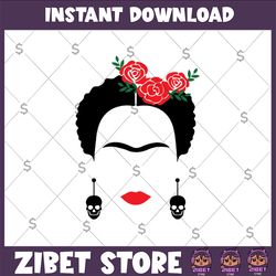 frida kahlo svg, frida svg, frida kahlo cut file, feminist svg, feminism svg, skull svg, female power svg, strong woman