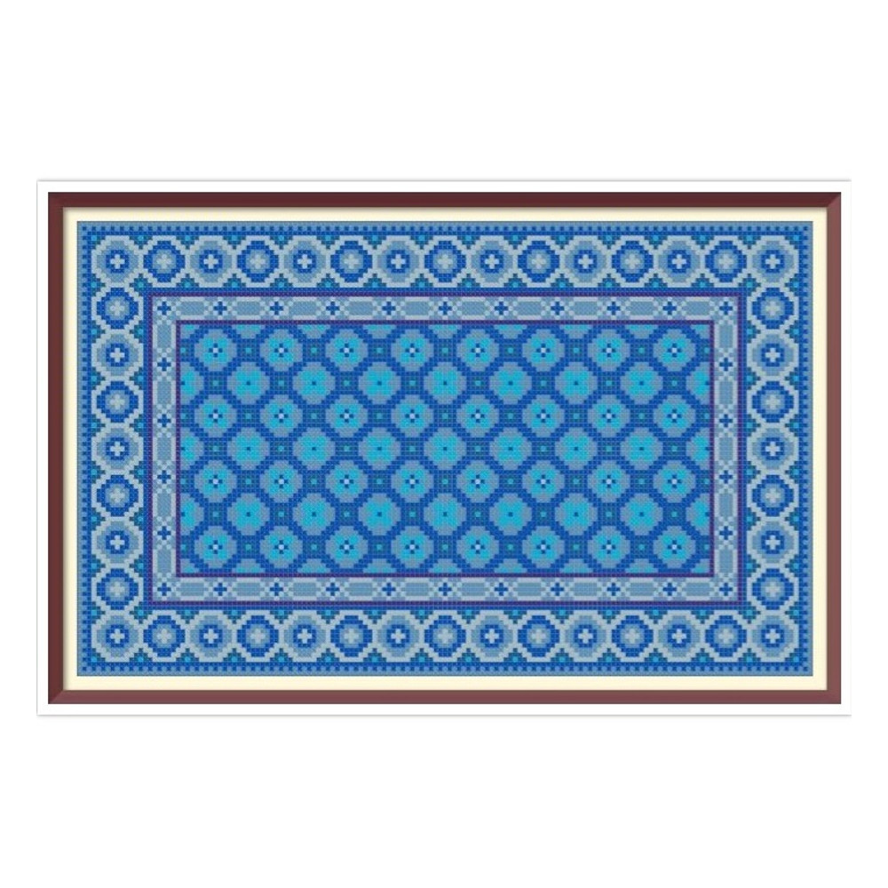 Barbie Rug - Cross Stitch Pattern - PDF Making Miniature Oriental Doll House Carpet - Geometric Embroidery - Reproduction of 1510.jpg