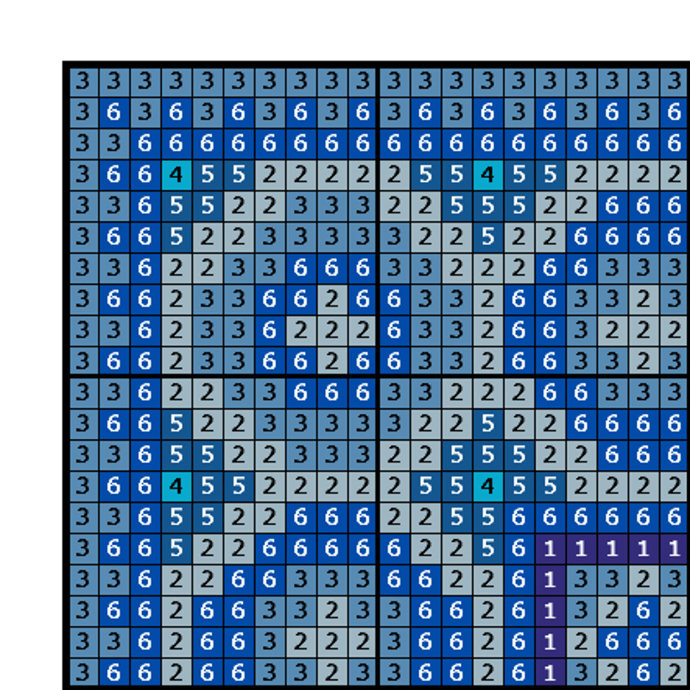 Barbie Rug - Cross Stitch Pattern - PDF Making Miniature Oriental Doll House Carpet - Geometric Embroidery - Reproduction of 1510.png