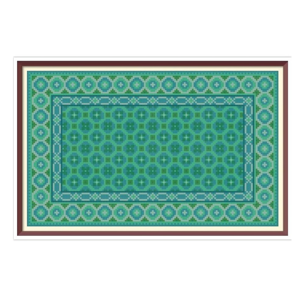 Doll Rug - Cross Stitch Pattern - PDF Making Miniature Oriental Doll House Carpet - Barbie Rug - Geometric Embroidery - Reproduction of 1510.jpg