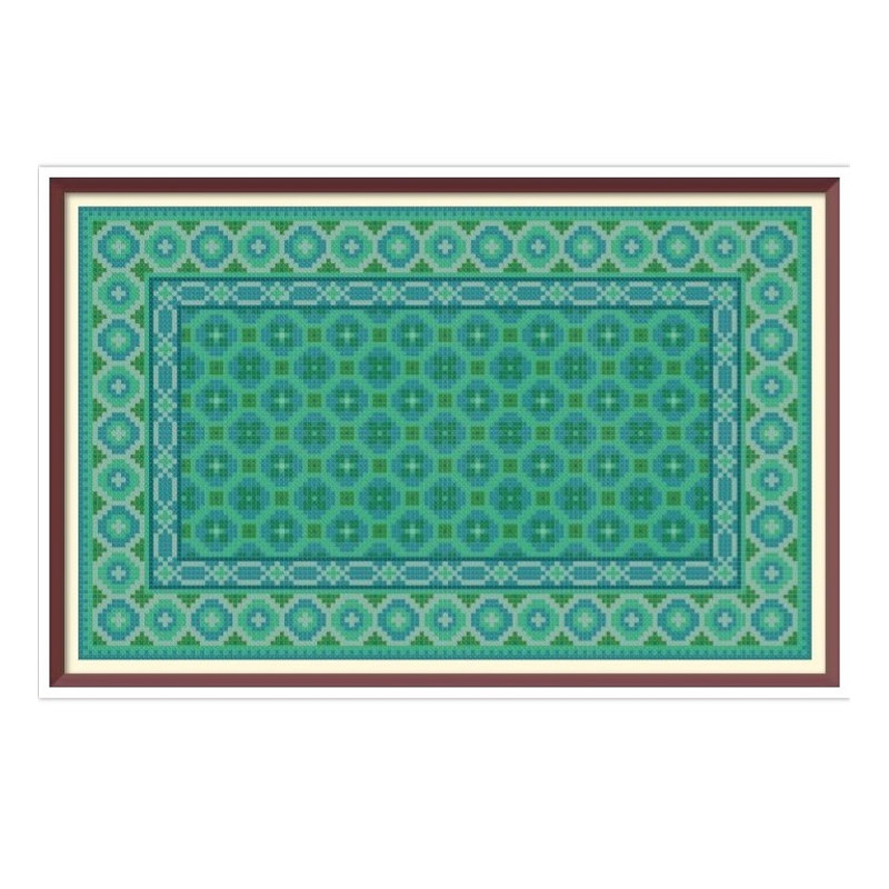Doll Rug - Cross Stitch Pattern - PDF Making Miniature Oriental Doll House Carpet - Barbie Rug - Geometric Embroidery - Reproduction of 1510.jpg