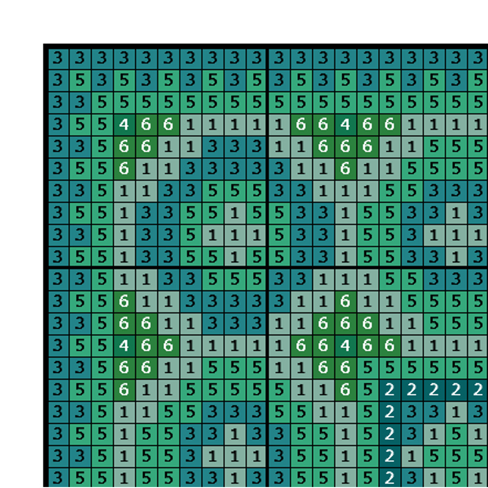 Doll Rug - Cross Stitch Pattern - PDF Making Miniature Oriental Doll House Carpet - Barbie Rug - Geometric Embroidery - Reproduction of 1510.png