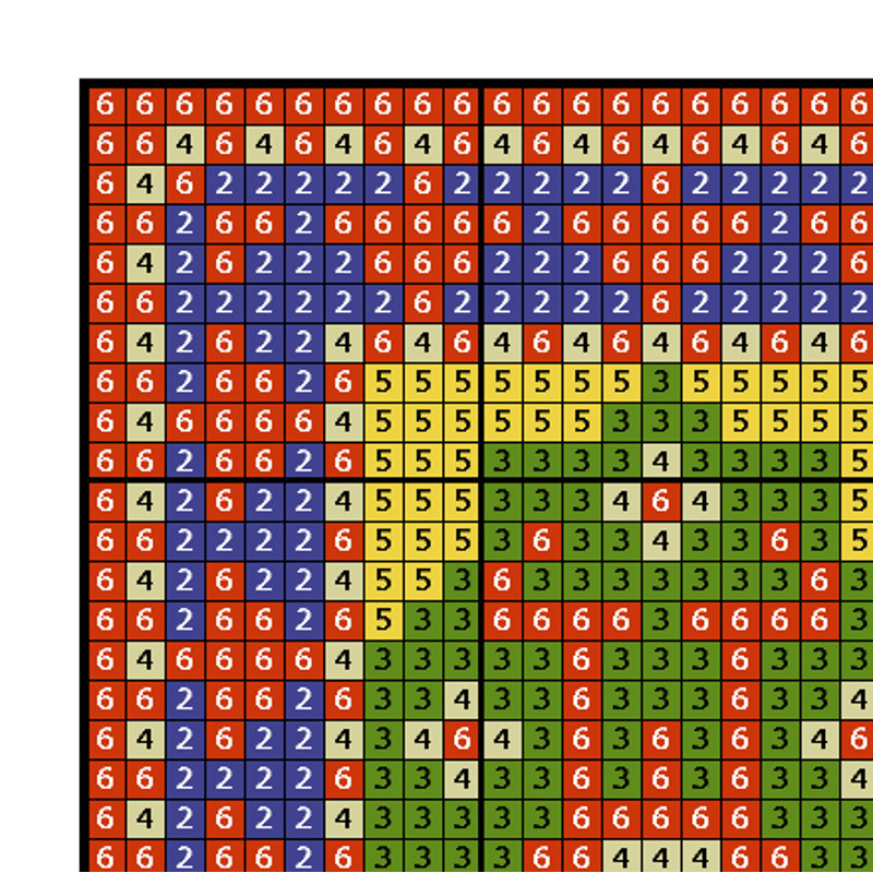 Doll House Carpet - Cross Stitch Pattern - PDF Antique Miniature for Needlepoint - Dolls Rug - Geometric Embroidery - Reproduction of 1700.png