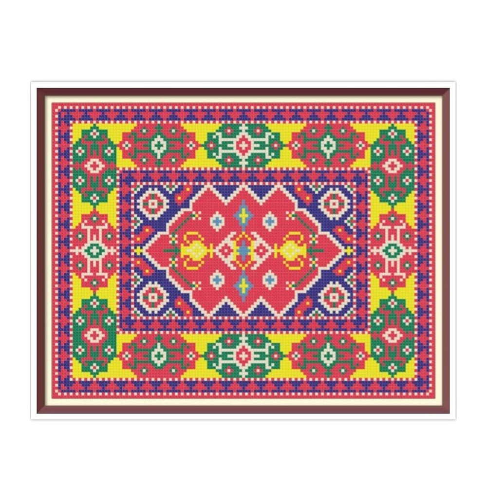 Making Miniature Oriental Rugs and Carpets - Cross Stitch Pattern - PDF Counted Doll House Carpet - Dolls Rug - Geometric Embroidery.jpg
