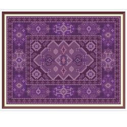 doll rug - cross stitch pattern - pdf making miniature oriental doll house carpet - barbie rug - geometric embroidery