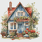 Cottage - Cross Stitch Pattern - PDF Counted House Village - Fabulous Fantastic Magical Little House in Garden - House in Flowers - 5 Sizes.png
