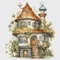 Cottage - Cross Stitch Pattern - PDF Counted House Village - Fabulous Fantastic Magical Little House in Garden - House in Flowers - 5 Sizes.png