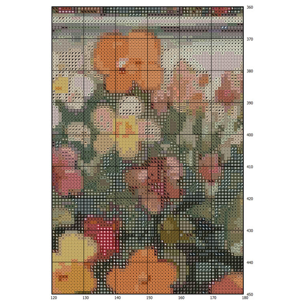 House in Garden - Cross Stitch Pattern - PDF Counted House Village - Fabulous Fantastic Magical Little Cottage - House in Flowers - 5 Sizes (2).png