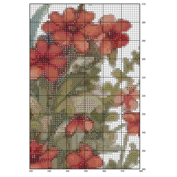 House in Garden - Cross Stitch Pattern - PDF Counted House Village - Fabulous Fantastic Magical Little Cottage - House in Flowers - 5 Sizes (2).png