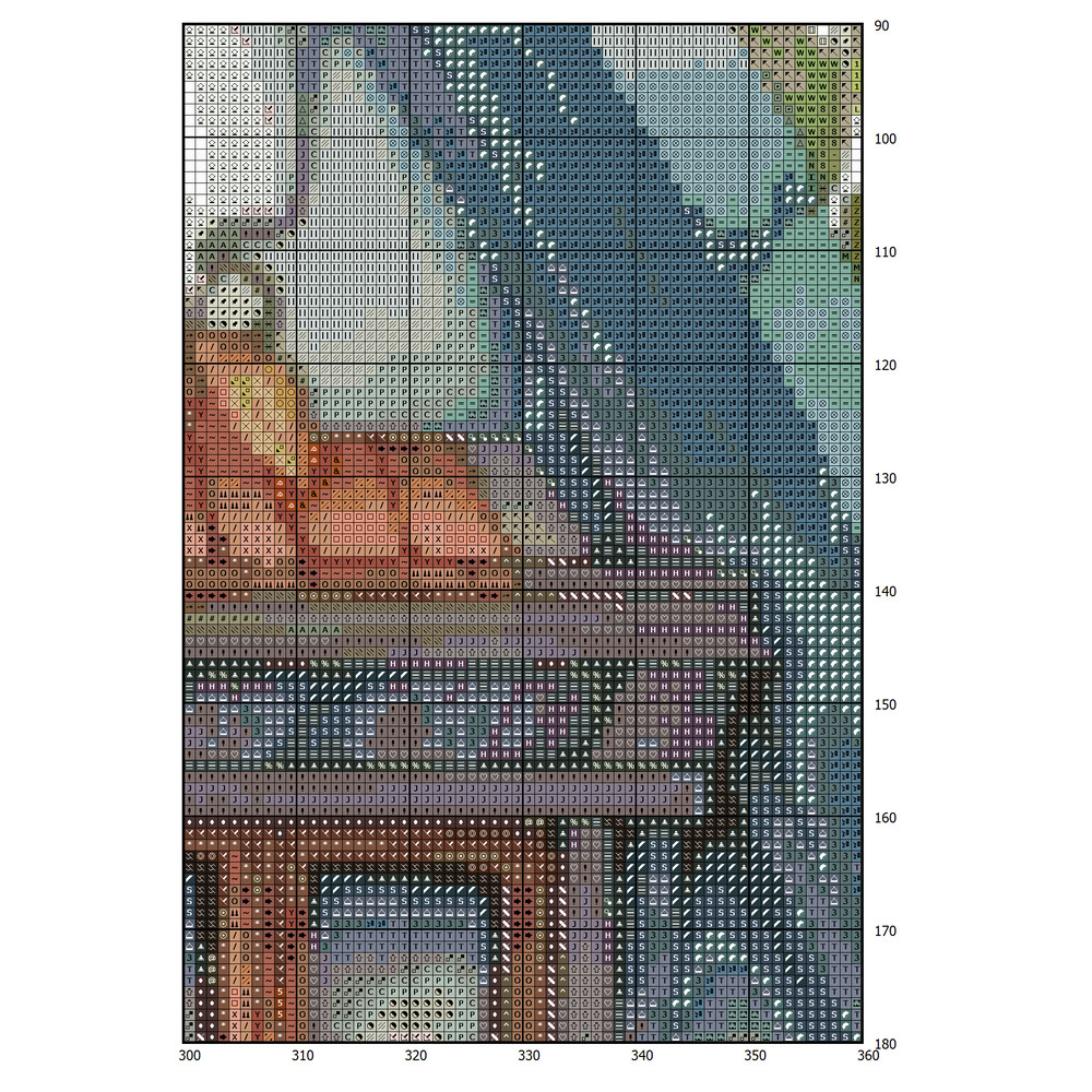 Cottage in Garden - Cross Stitch Pattern - PDF Counted House Village - Fabulous Fantastic Magical Cottage - House in Flowers - 5 Sizes (2).png