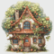 Cottage in Garden - Cross Stitch Pattern - PDF Counted House Village - Fabulous Fantastic Magical Cottage - House in Flowers - 5 Sizes.png