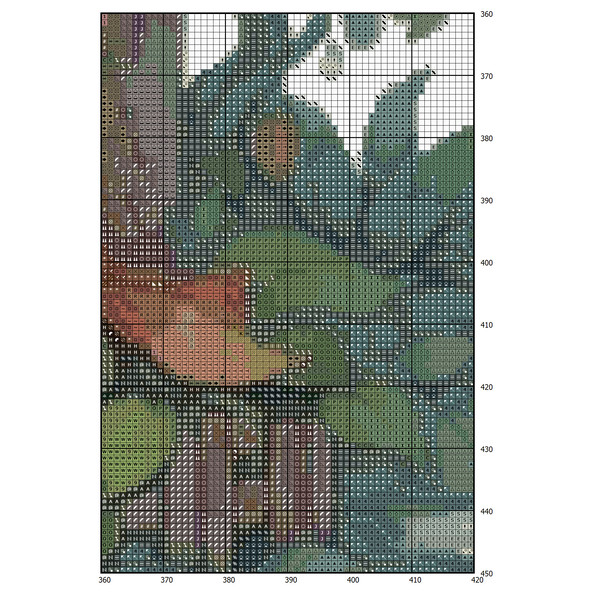 Cottage in Garden - Cross Stitch Pattern - PDF Counted House Village - Fabulous Fantastic Magical Cottage - House in Flowers - 5 Sizes (2).png
