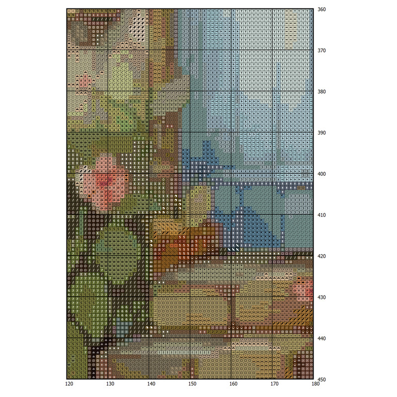 Cottage in Garden - Cross Stitch Pattern - PDF Counted House Village - Fabulous Fantastic Magical Cottage - House in Flowers - 5 Sizes (2).png
