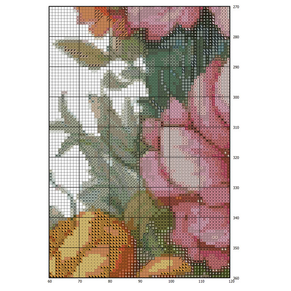 Cottage in Flowers Cross Stitch Pattern PDF Counted House Village - Fabulous Fantastic Magical House in Garden - 5 Sizes (2).png