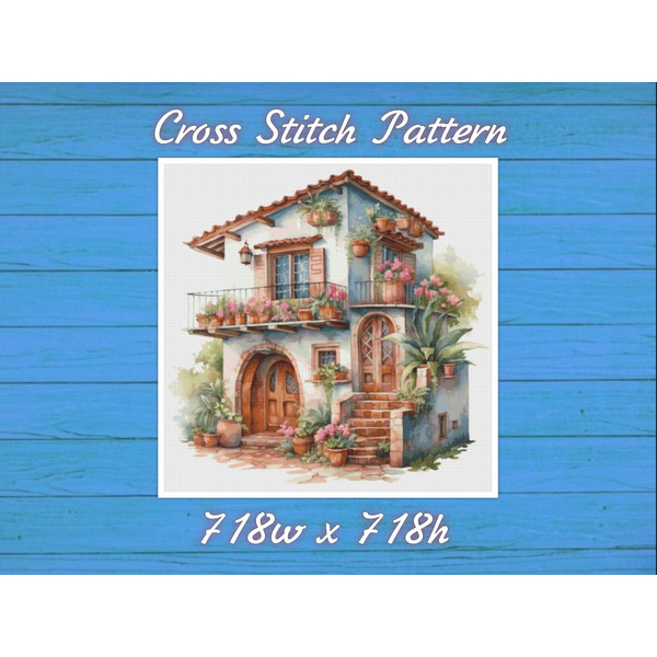 Cottage Cross Stitch Pattern PDF Counted House Village - Fabulous Fantastic Magical Little House in Garden 834 718.jpg