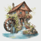 House with a Mill - Cross Stitch Pattern - PDF Counted The House by the River - Fabulous Fantastic Magical The House is Wooden - 5 Sizes.png