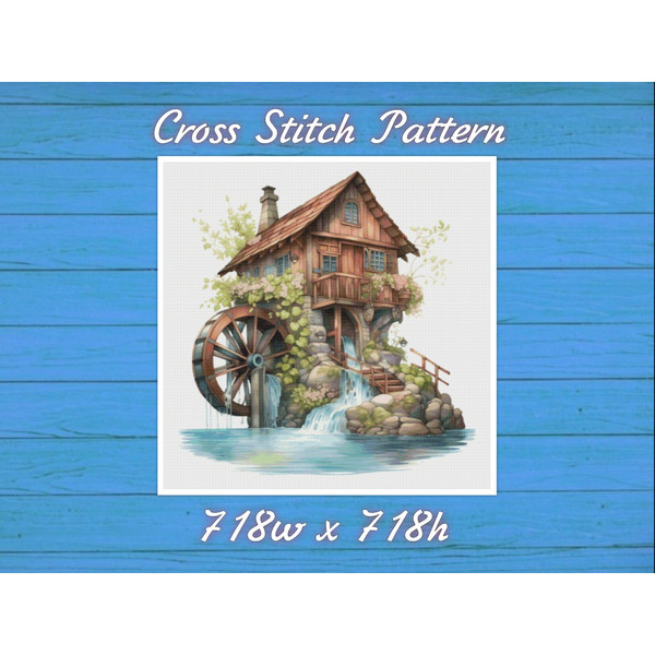 House with a Mill Cross Stitch Pattern PDF Counted The House by the River - Fabulous Fantastic Magical 779 718.jpg
