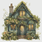 Cottage in Flowers - Cross Stitch Pattern - PDF Counted House Village - Fabulous Fantastic Magical House in Garden - 5 Sizes.png