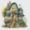 Cottage - Cross Stitch Pattern - PDF Counted House Village - Fabulous Fantastic Magical Little House in Garden - House in Flowers - 5 Sizes.png