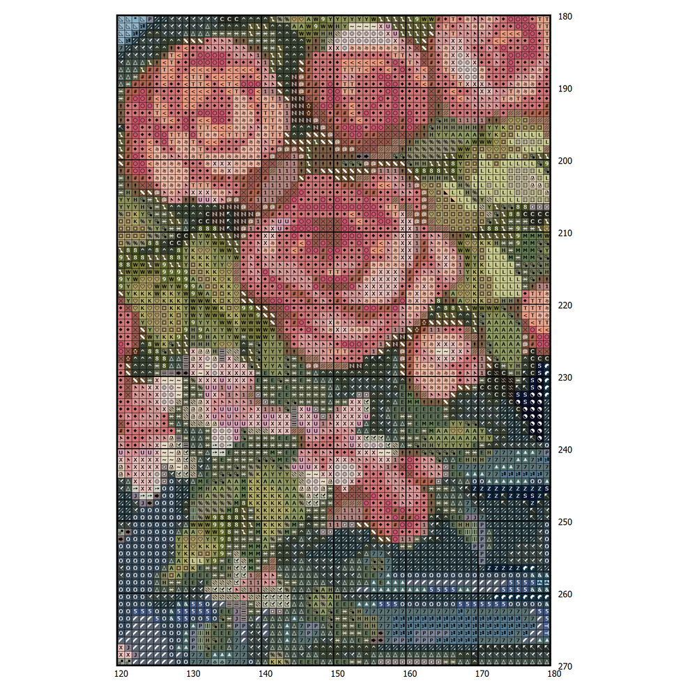 Cottage in Flowers Cross Stitch Pattern PDF Counted House Village - Fabulous Fantastic Magical House in Garden - 5 Sizes (2).png