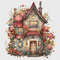 Cottage with Roses - Cross Stitch Pattern - PDF House Village - Fabulous Fantastic Magical House in Garden - Cottage in Flowers - 5 Sizes.png