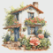 Cottage Cross Stitch Pattern PDF Counted House Village - Fabulous Fantastic Magical Little House in Garden - House in Flowers - 5 Sizes.png