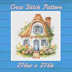 House Village Cross Stitch Pattern PDF Counted House in Garden - Fabulous Fantastic Magical Little Cottage House 694 276