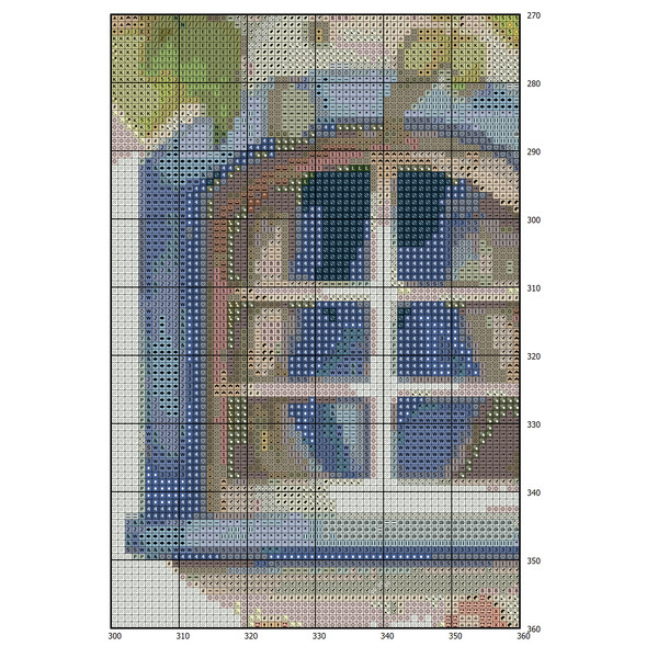 House Village - Cross Stitch Pattern - PDF Counted House in Garden - Fabulous Fantastic Magical Little Cottage - House in Flowers - 5 Sizes (2).png