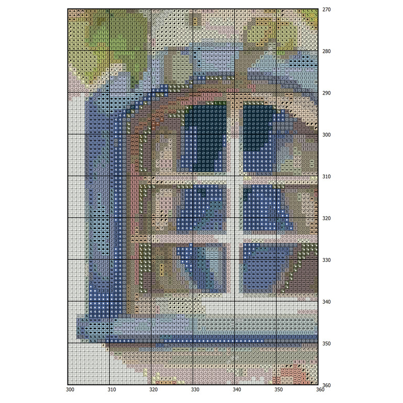 House Village - Cross Stitch Pattern - PDF Counted House in Garden - Fabulous Fantastic Magical Little Cottage - House in Flowers - 5 Sizes (2).png