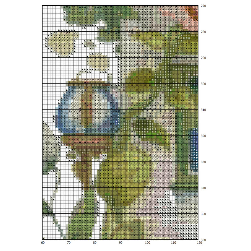 House Village - Cross Stitch Pattern - PDF Counted House in Garden - Fabulous Fantastic Magical Little Cottage - House in Flowers - 5 Sizes (2).png