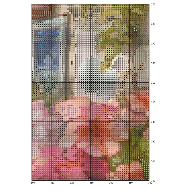 Cottage Cross Stitch Pattern PDF Counted House Village - Fabulous Fantastic Magical Little House in Garden - House in Flowers - 5 Sizes (2).png