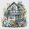 Cottage in Flowers - Cross Stitch Pattern - PDF Counted House Village - Fabulous Fantastic Magical House in Garden - 5 Sizes.png