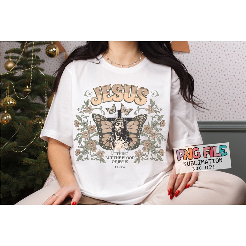 Nothing But The Blood Of Jesus PNG Shirt 2