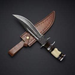 double guard bowie craft knife personalized knife with leather sheath