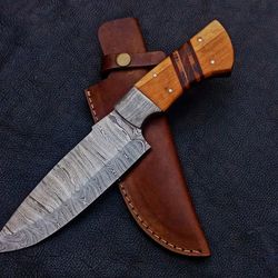 handmade damascus steel hunting knife - c223