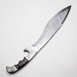 machete combo to go with an axe custom handmade damascus with leather sheath