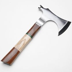 toke custom handmade damascus with leather sheath