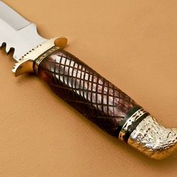 exquisite custom handmade stainless steel tracker knife with horn handle
