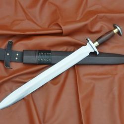 19 inches Blade Viking sword-Handmade sword-made of leaf spring of truck-Balance water tempered-Sharpen-functional-Balan