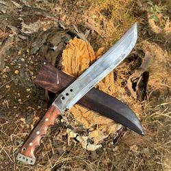 12 inches fixed blade carbon steel knife & full tang handle | handmade bowie hunting knife | ready to use tactical knife