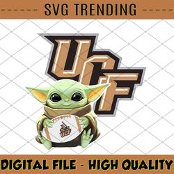 Baby Yoda with UCF Knights Football PNG,Baby Yoda png, NCAA png, Digital Download