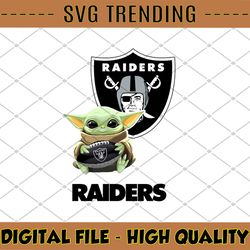 Baby Yoda with Las Raiders NFL png Baby Yoda NFL png, NFL png, Sublimation ready, png files for sublimation