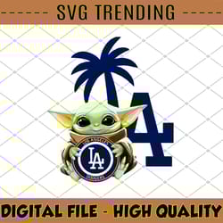 baby yoda with la dodgers baseball , baby yoda mlb png, mlb png, digital download,printing