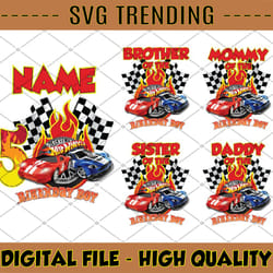 personalized hot wheel birthday boy png, racing cars png, monster truck png, custom named age birthday girl png download