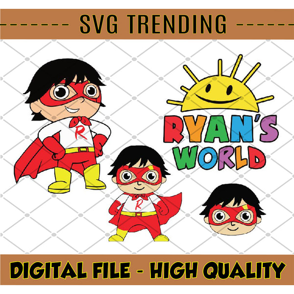 Ryans World Characters PNG SVG JPG Digital downloads, Birthd - Inspire ...