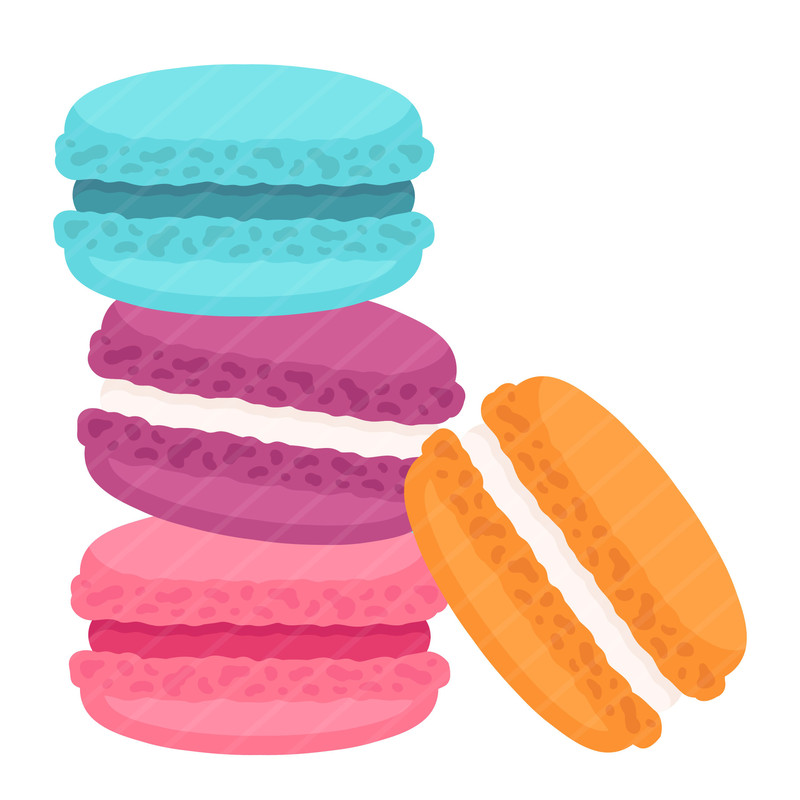 Macaron Baking Clipart SVG PNG EPS Images French Pastry Macaroon Bakery Baker Dessert Treat Candy