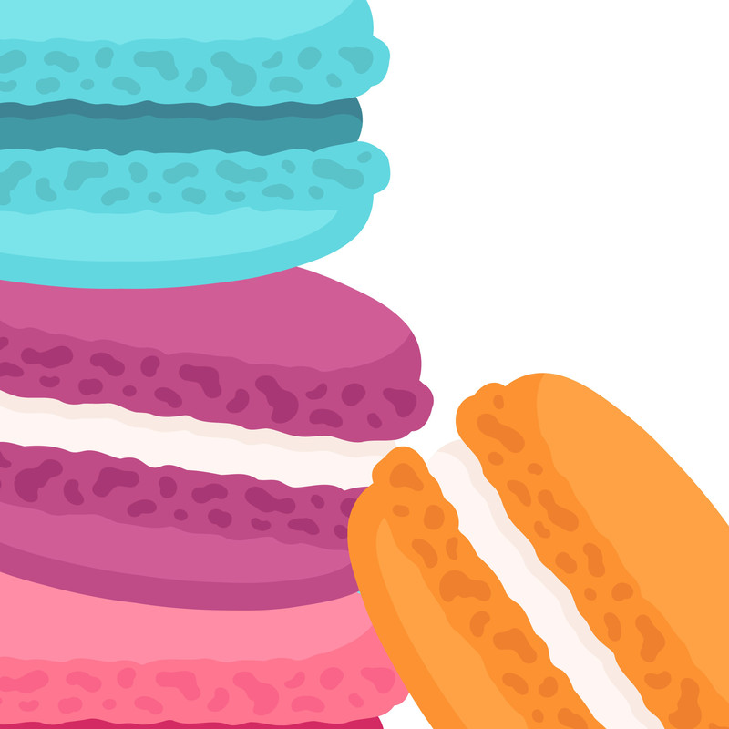 Macaron Baking Clipart SVG PNG EPS Images French Pastry Macaroon Bakery Baker Dessert Treat Candy