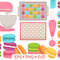 Macaron Baking Clipart SVG PNG EPS Images French Pastry Macaroon Bakery Baker Dessert Treat Candy 0