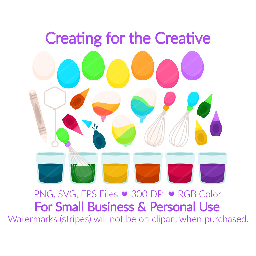 Easter Egg Coloring Clipart SVG PNG EPS Images Spring Easter Basket Kids Craft Easter Egg Color D 1